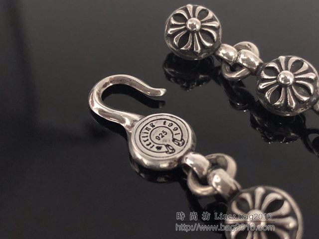 chrome hearts銀飾 克羅心十字圓珠手鏈 純手工製作 克羅心首飾  gjc1672